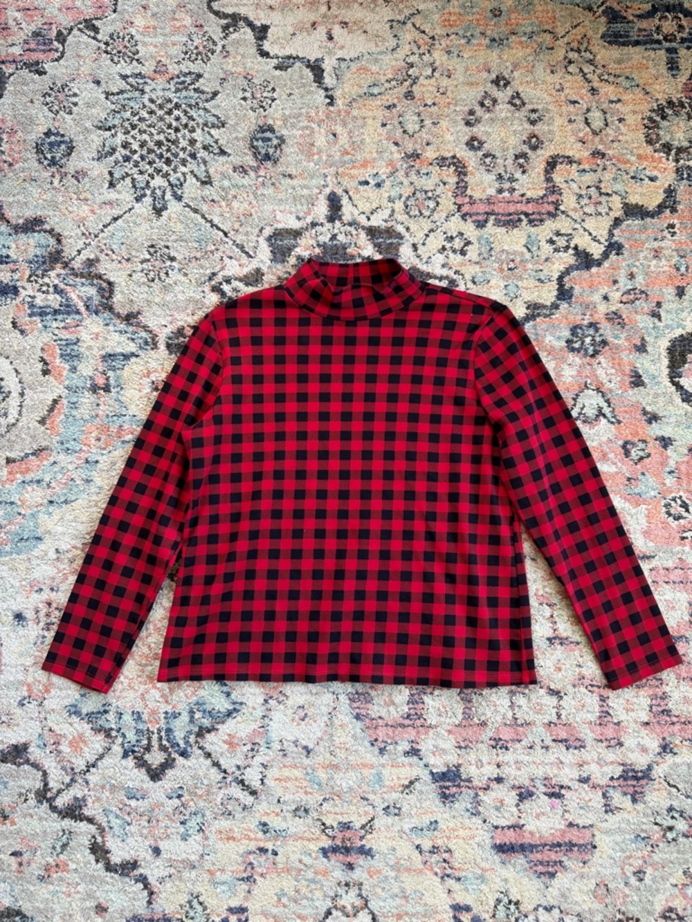 Red Checkered Turtleneck